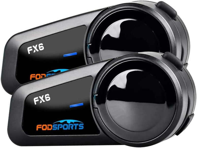 Fodsports FX6 Motorrad Bluetooth Headset, Intercom Motorrad Kommunikationssystem für 6 Motorräder mi