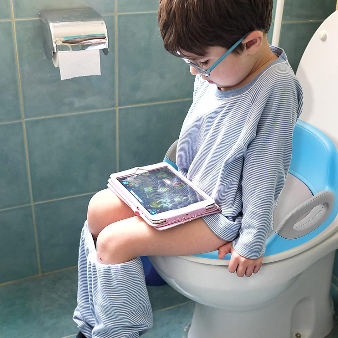 Toilettensitz Kinder Toilettenaufsatz mit PU Gepolstert und Spritzschutz WC Sitz Klositz Toilettentr