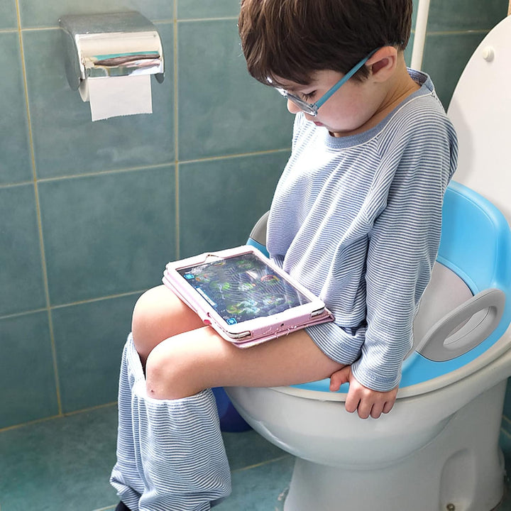 Toilettensitz Kinder Toilettenaufsatz mit PU Gepolstert und Spritzschutz WC Sitz Klositz Toilettentr