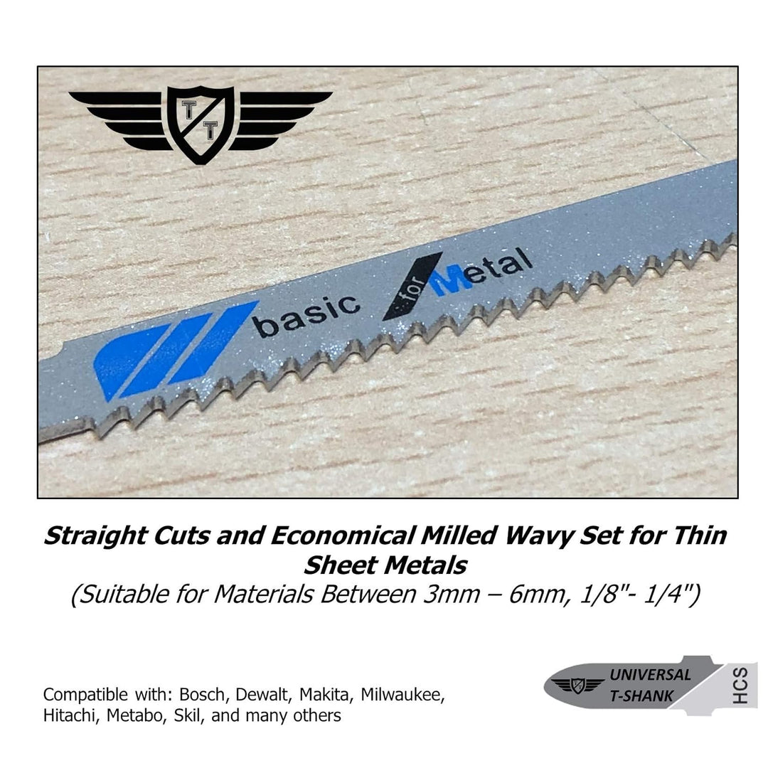 15 x TopsTools T118B Metall-Stichsägeblätter kompatibel mit Bosch Dewalt Makita Milwaukee und vielen