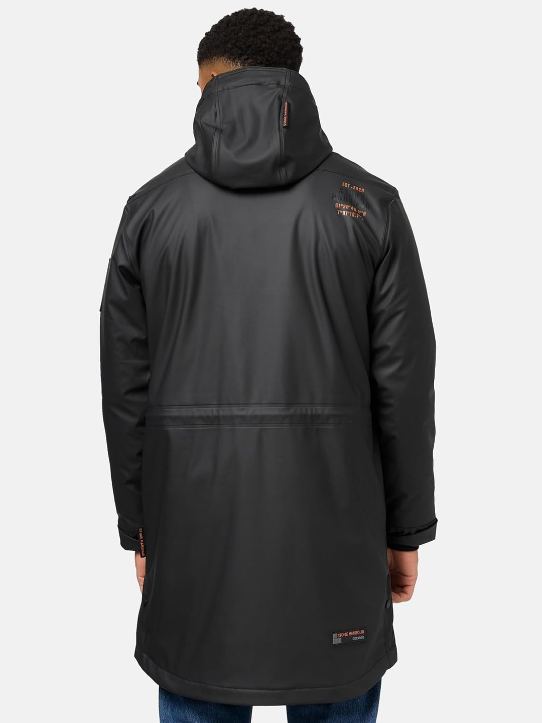 STONE HARBOUR wasserdichter gefütterter Herren Regenmantel Verdaan S-3XL S Schwarz, S Schwarz
