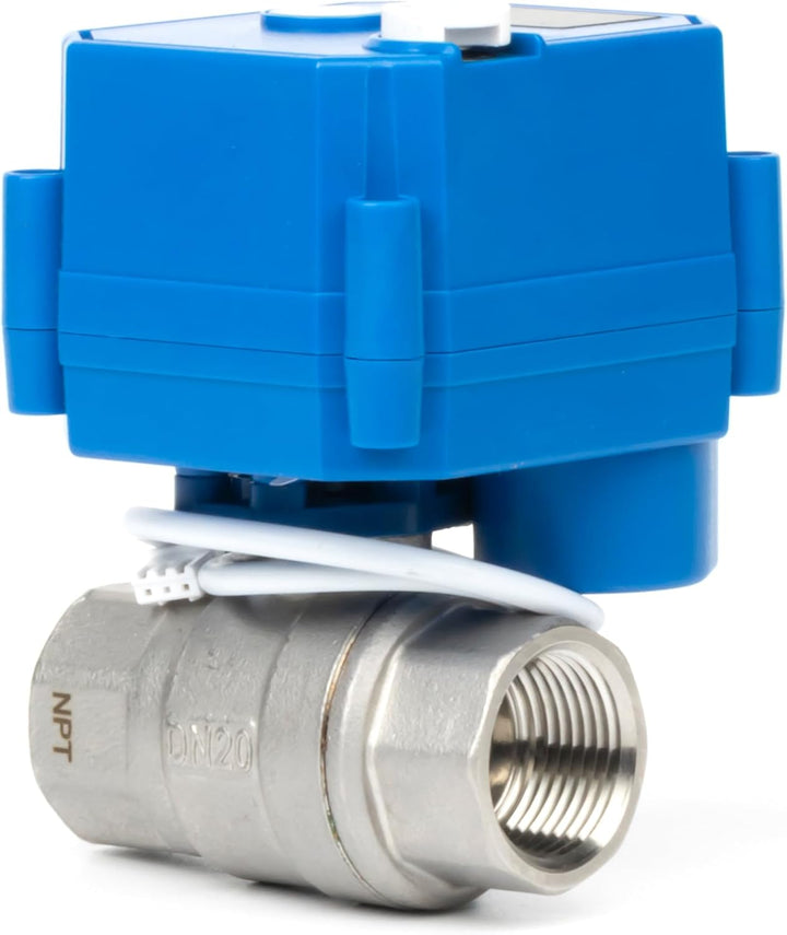 U.S. Solid Motorkugelhahn mit Manueller Funktion - 3/4" Edelstahl, voller Durchgang, 85-265V AC, 2-D