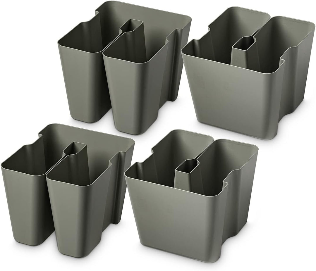 4 x Blumenkasten für Balkongeländer als Sichtschutz oder Rankhilfe, Array-Planter, Quarzgrau, 4 Lite