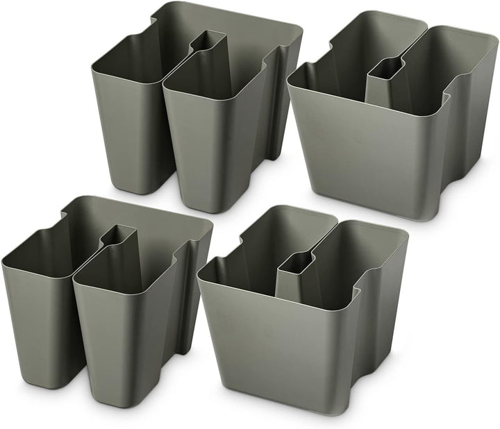 4 x Blumenkasten für Balkongeländer als Sichtschutz oder Rankhilfe, Array-Planter, Quarzgrau, 4 Lite