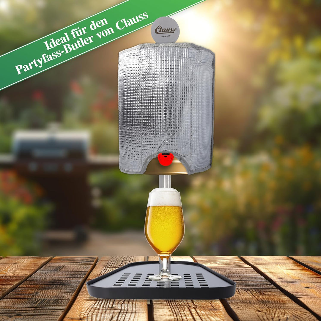 Clauss Cl-60002 00 Kühlmanschette für 5 L Bierfass, Kunststoff, Silber (Packung mit 2) Silber Klein