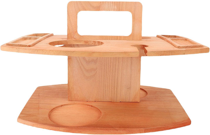 Syrisora Klapper Weinpicknicktisch, Paulownia Wood Wine Stand für Aussen- und Leichtgewichten Tragba