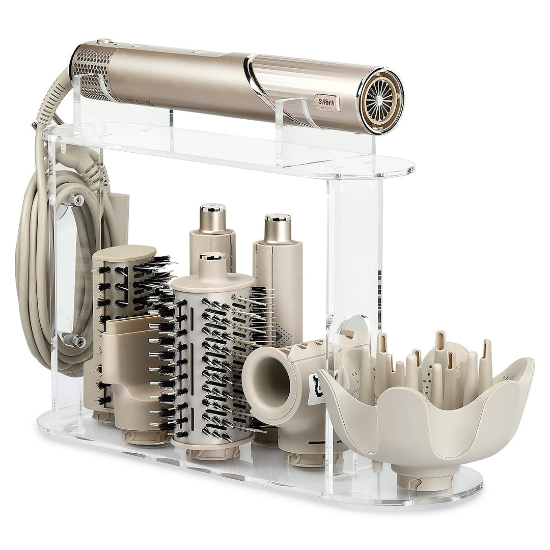 TOSAGE Acryl Organizer für Shark FlexStyle Luftstyler, 7 Fächer für Aufsätze & Diffusor, platzsparen