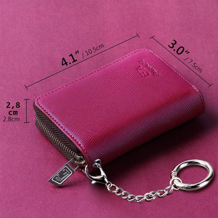 FurArt Kreditkartenetui für Damen und Herren, RFID Schutz,Schlüsselanhänger,Reissverschlussetui Saff