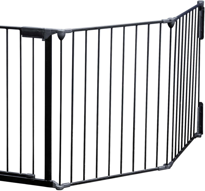 Kaminschutzgitter XL 300 cm Absperrgitter für Kinder mit Tür und Wandhalterung 5 Elemente aus