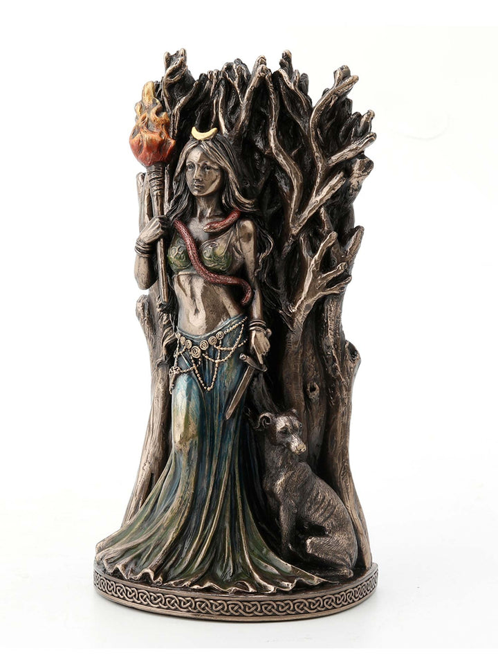 ORIGEN Statue Griechische Göttin Heekat, dreifache Göttin des Mondes, H 20 cm