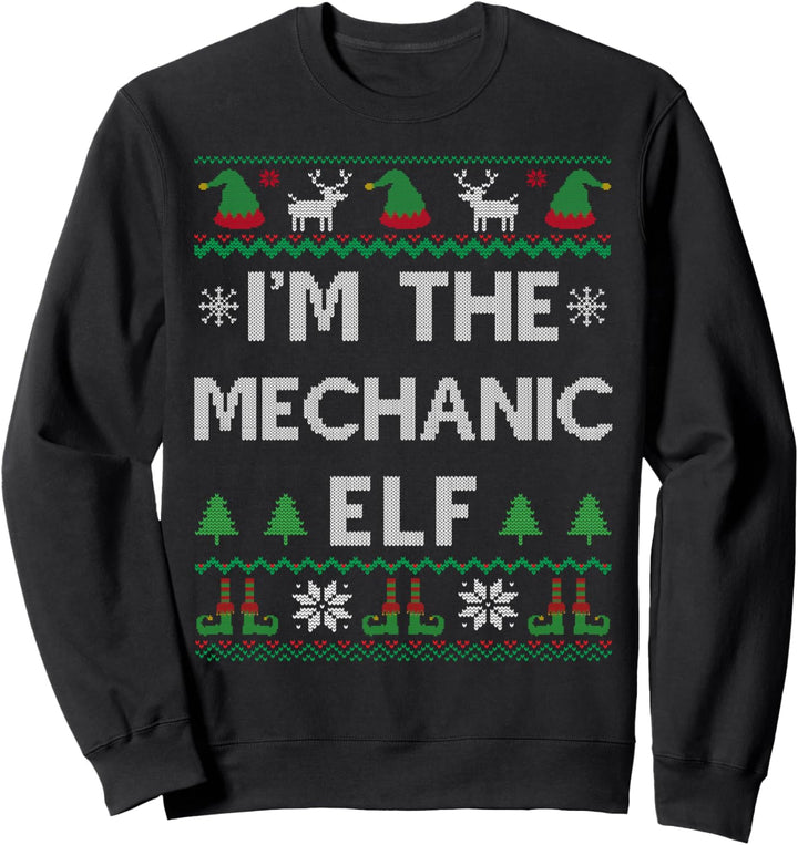 Mechanic Elf Ugly Christmas Sweatshirt