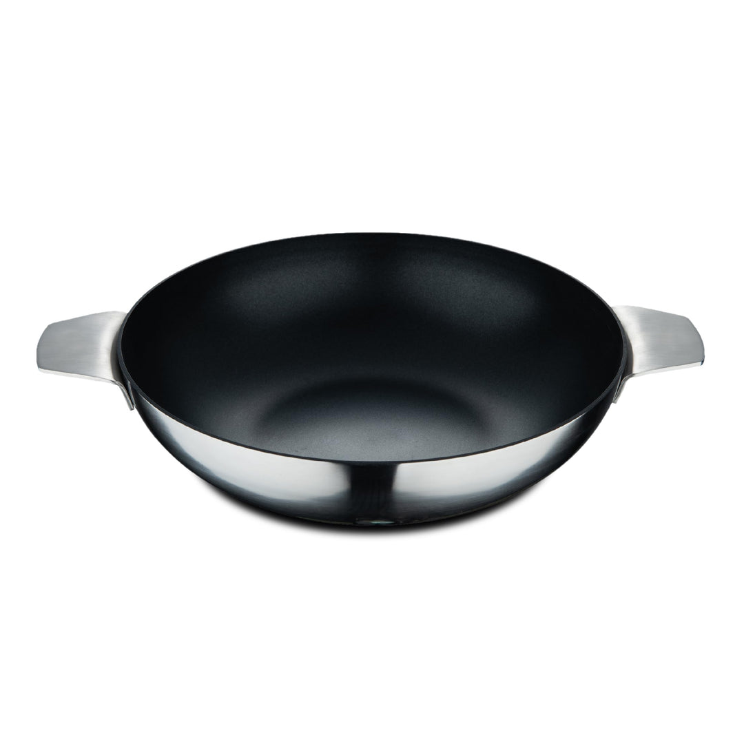 MasterPRO SIGMA - Wok ohne Deckel 28 cm 3.4L Edelstahl - Swiss Crystals Keramikbeschichtung - Langer