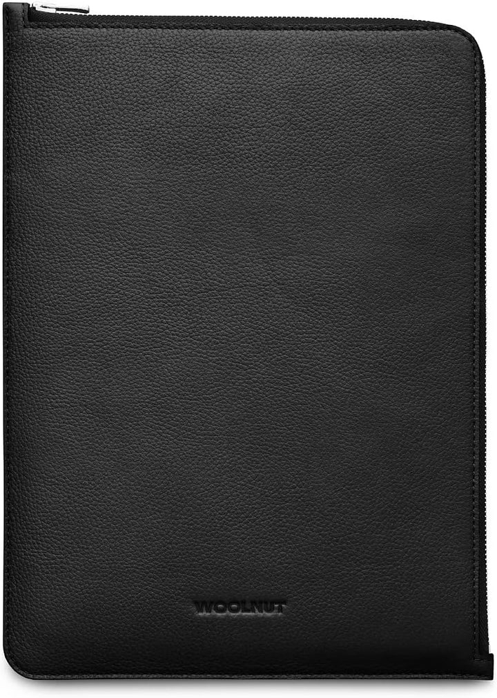 Woolnut Leder Folio Zipper Sleeve Case Hülle Tasche für MacBook Pro 13/14 Zoll - Schwarz MacBook Pro