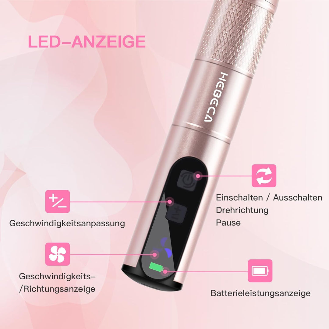 HEBECA Elektrische Nagelfräser Kabellos für gelnägel,12 in 1 maniküre pediküre set elektrisch akku f