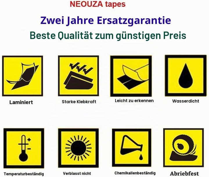 Ersatz-Kassette für farbige Etikettenbänder von 12 mm x 8 m, kompatibel mit Brother P-Touch Tze und
