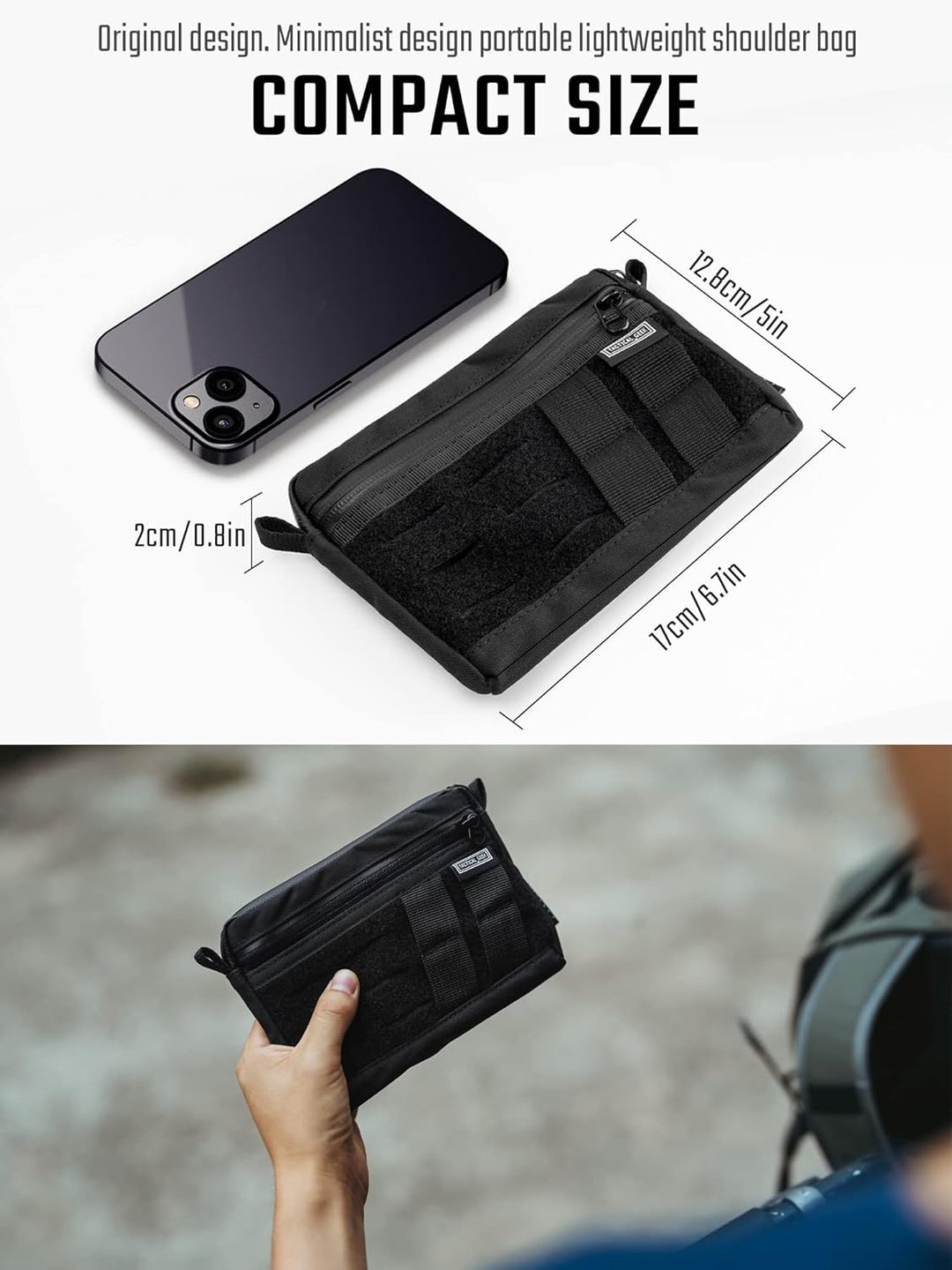 TACTICAL GEEK Block H EDC Tasche, Nylon Multifunktions Tasche, Mehrere Tragemöglichkeiten Tasche mit