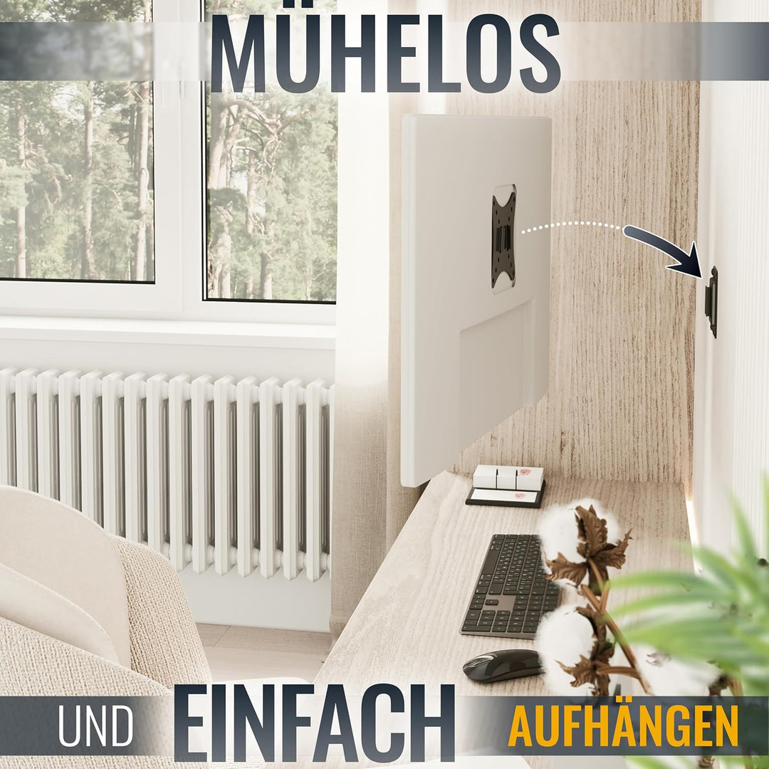 RICOO PC Monitor Wandhalterung Flach für 13-29 Zoll, Monitor Halterung Wand F0111, Monitorhalterung,