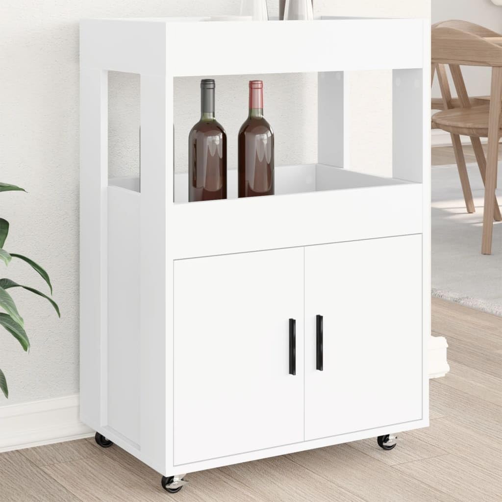 vidaXL Barwagen, Servierwagen mit Stauraum Rollen, Rollwagen für Küche Esszimmer Wohnzimmer, Küchenw
