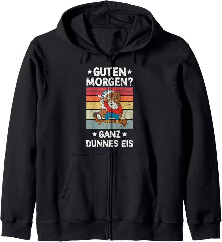 Guten Morgen Ganz Dünnes Eis Morgenmuffel Eule Kaffee Kapuzenjacke