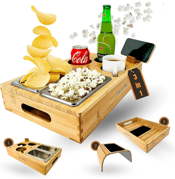 SIMPLEX DOMO Couchbar Snackbox mit anpassbarer Couch Ablage | Couch Organizer umbaubar | hochwertige