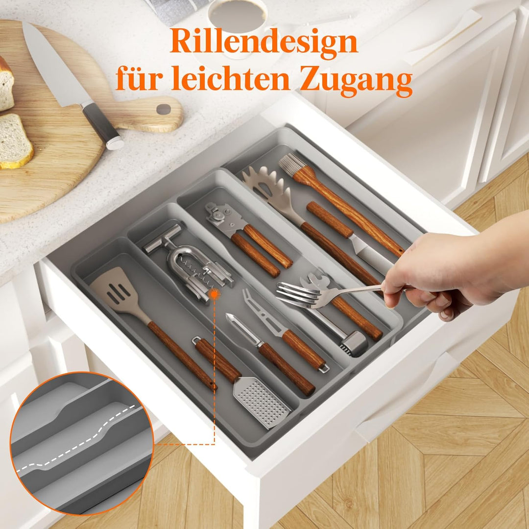 Lifewit Besteckkasten für Schubladen, Küchenutensilien Besteckkasten erweiterbar auf 43,9 cm, Schubl