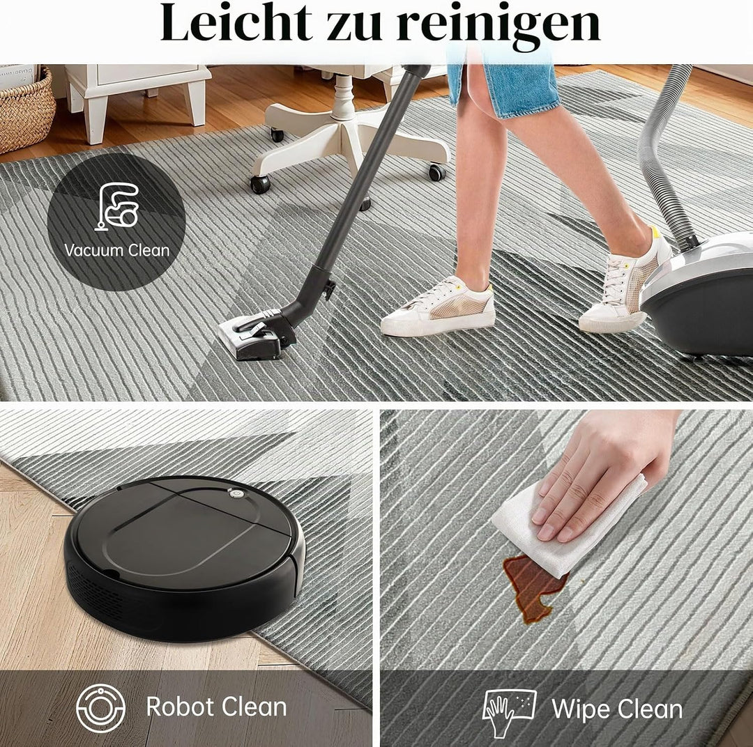 ASIinnsy Teppich Wohnzimmer Schlafzimmer Kurzflor Teppiche Modern Grosser Teppich rutschfest Weich A