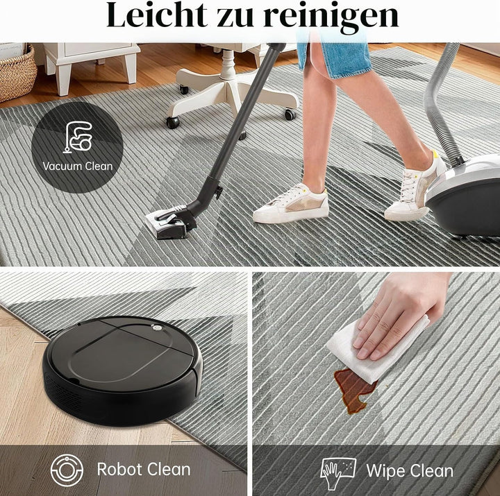 ASIinnsy Teppich Wohnzimmer Schlafzimmer Kurzflor Teppiche Modern Grosser Teppich rutschfest Weich A