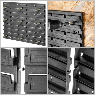 KADAX Werkstattregal, 116x39cm Werkzeugwandregal aus robustem Kunststoff, UV-Resistentes Lagersystem