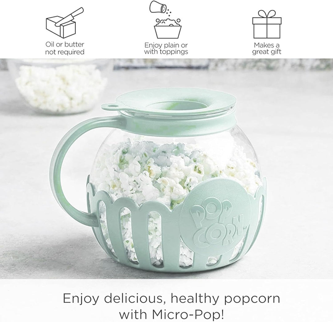 Mikrowellen-Popcorn-Maker | 2,25 Quart Popcorn Kanne Mikrowelle | Popcornmaschine mit Deckel und Gri