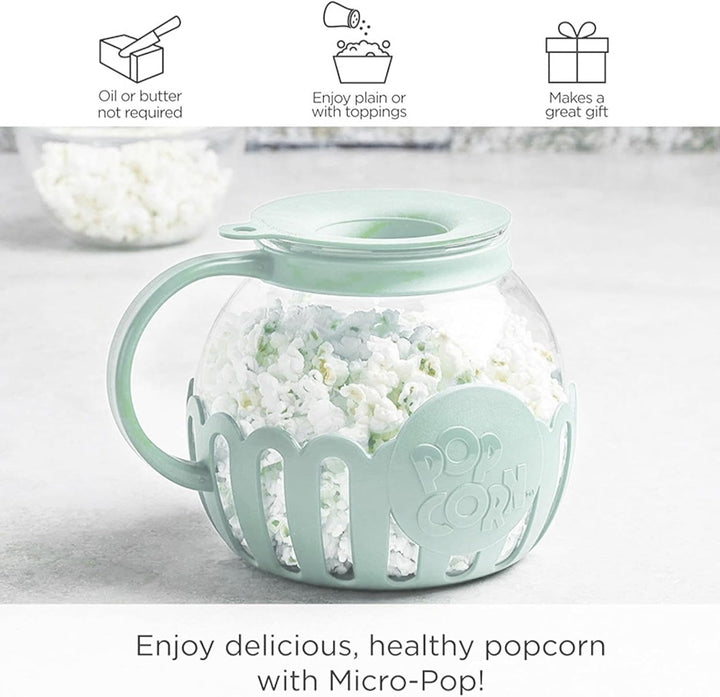 Mikrowellen-Popcorn-Maker | 2,25 Quart Popcorn Kanne Mikrowelle | Popcornmaschine mit Deckel und Gri
