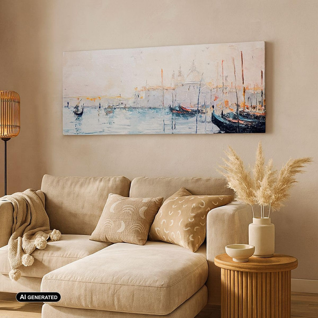 Wandbilder Dekoration Wohnzimmer Venedig Basilika Panorama Bilder auf Leinwand 120x50cm Leinwandbild