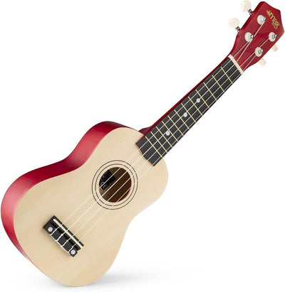 MAX UKEY Ukulele Komplett Set inkl. Plektren, digitalem Stimmgerät und Tasche, 21" mini Gitarre, Uku