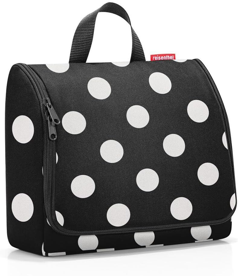 reisenthel toiletbag XL dots White - praktischer Kulturbeutel mit Haken, wasserabweisendes Material,