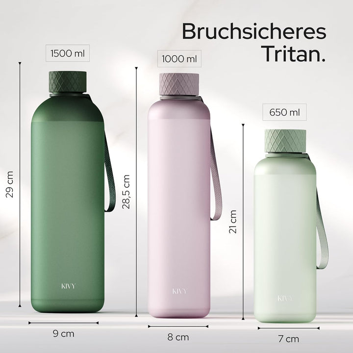 KIVY Trinkflasche 650ml [BPA FREI] Auslaufsicher &amp; Spülmaschinenfest - Wasserflasche für Kinder &amp; Er