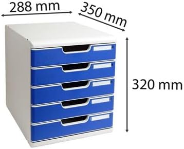 Exacompta 301003D Modulo Ablagebox, 350 x 288 x 320 mm, mit 5 Schubladen, ideal für Dokumente DIN A4