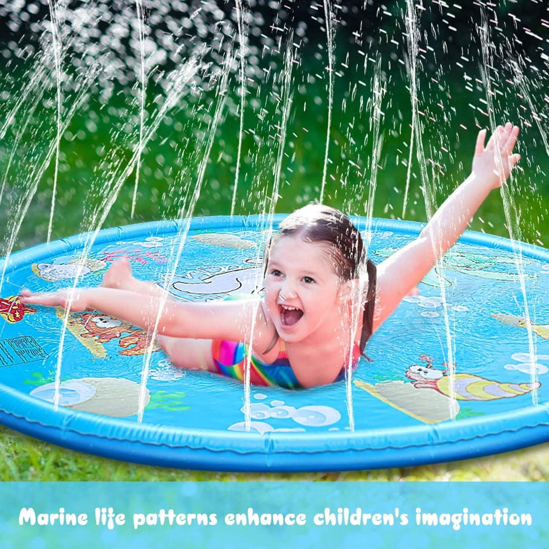 KAHEIGN Splash Pad 170cm Sprinkler Wasser Spielmatte, Wasserspielzeug Kinder Spielzeug für Draussen