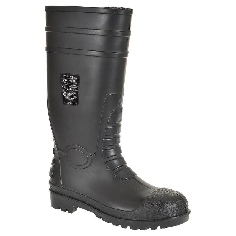 Portwest Total-Sicherheitsgummistiefel S5, Grösse: 42, Farbe: Schwarz, FW95BKR42 42 EU Schwarz, 42 E