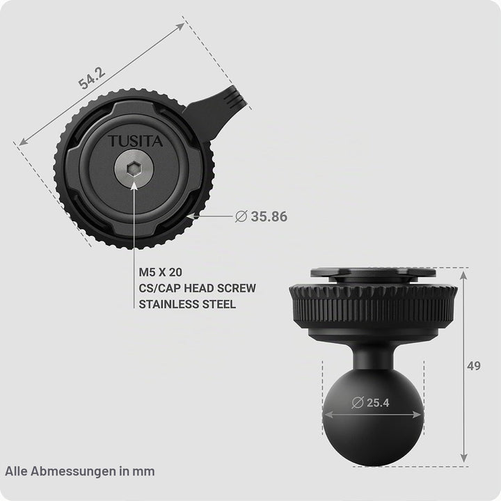 TUSITA Twist Lock 1" Kugel Halterung Adapter