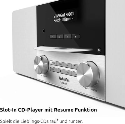 TechniSat DIGITRADIO 3 - Stereo DAB Radio Kompaktanlage (DAB+, UKW, CD-Player, Bluetooth, USB, Kopfh