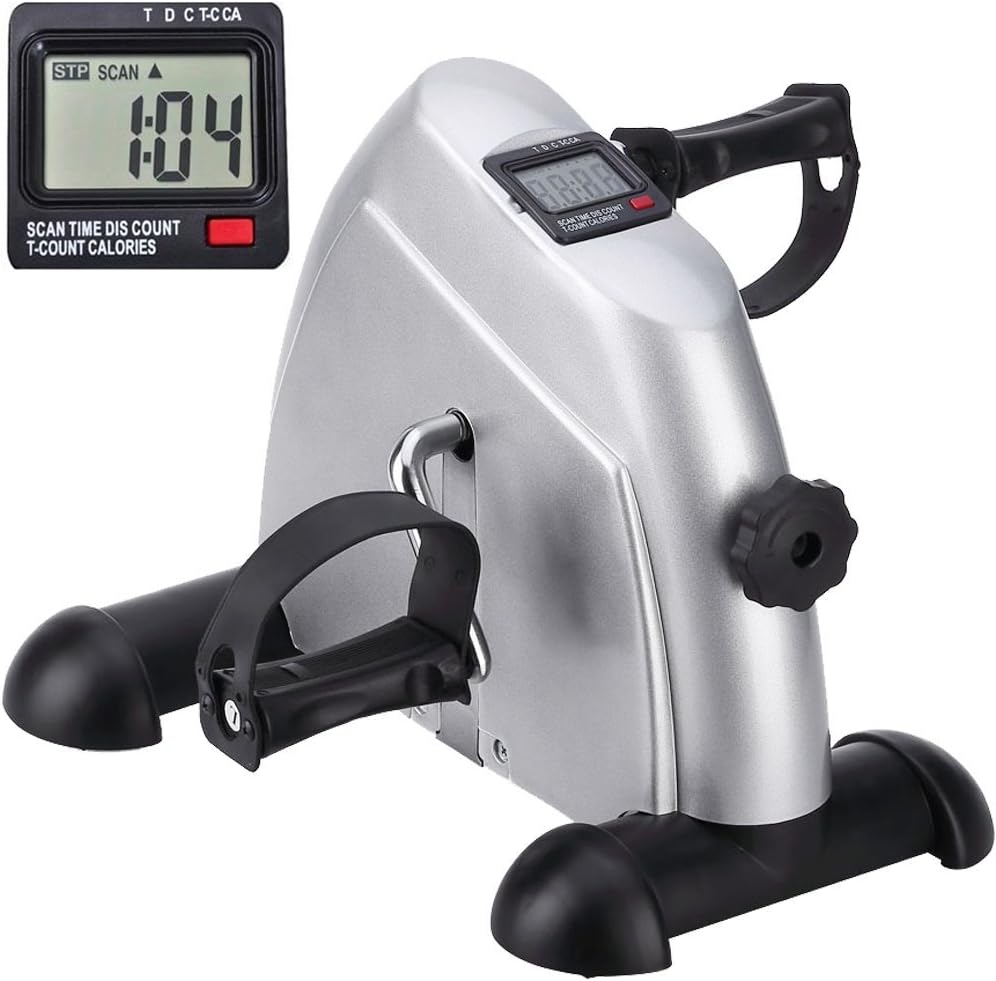 Minibike Heimtrainer Bewegungstrainer Pedaltrainer Trainingsgerät Fitnessgerät mit LCD-Monitor Einst