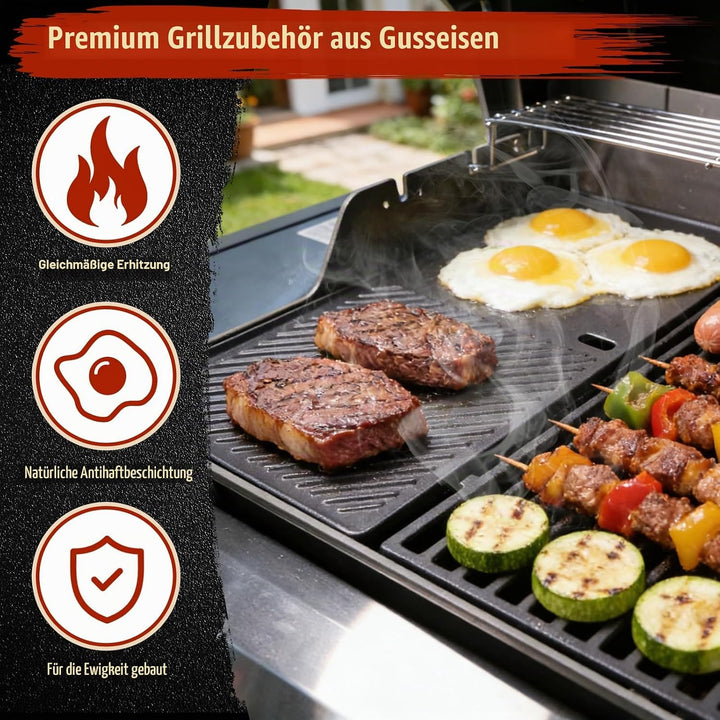 Denmay 7637 44,5 cm Grillrost &amp; Grillplatte für Weber Spirit I &amp; II 200 Serie(mit vorderen Bedienknö