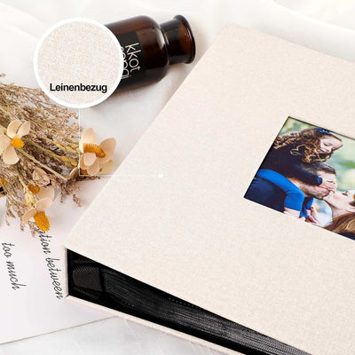 Lanpn Fotoalbum 10x15 1000, Extra Grosses XXL Leinen Einstecken Einsteckalbum für Hoch und Querforma
