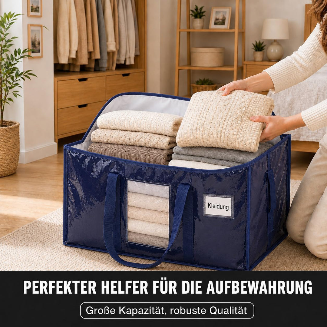 Umzugstasche 4er Set 94L Aufbewahrungstasche Wasserdicht umzugskartons mit Reissverschluss aufbewahr