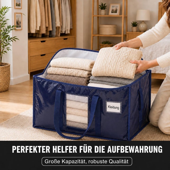 Umzugstasche 4er Set 94L Aufbewahrungstasche Wasserdicht umzugskartons mit Reissverschluss aufbewahr