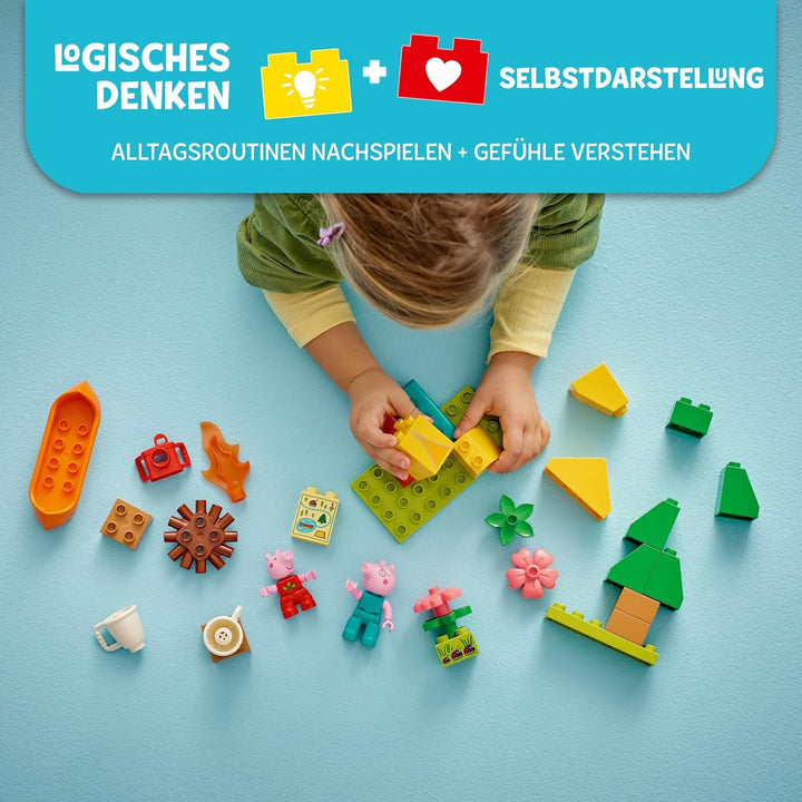 DUPLO Peppa Pig Campingausflug mit Papa Wutz – Montessori Spielzeug für Mädchen & Jungen ab 2 Jahren