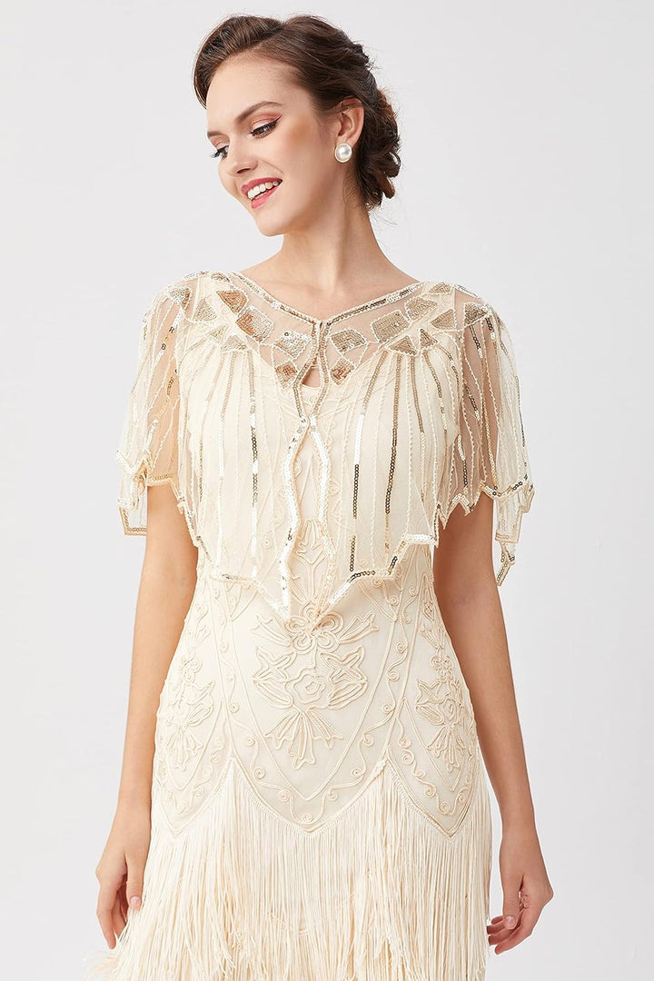 BABEYOND Damen Umschlagtücher Stola für Abendkleid 1920s Retro Schal Hochzeit Party Braut Schal Gats