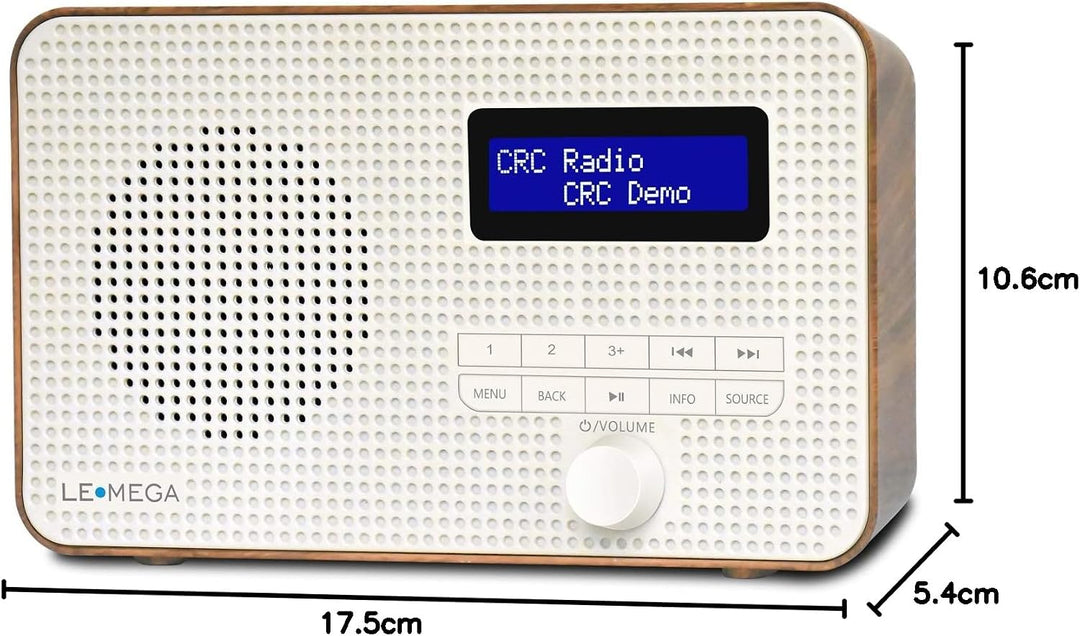 LEMEGA DR1 Tragbares DAB/DAB+ und UKW-Digitalradio,DAB-Radio mit Handbedienung,Doppelalarm,Schlummer