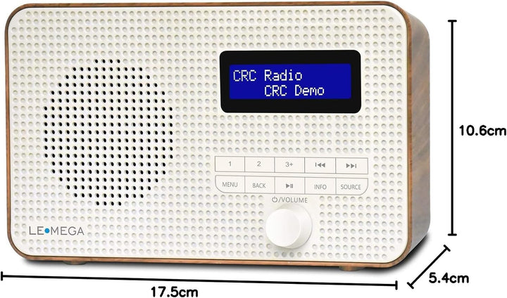 LEMEGA DR1 Tragbares DAB/DAB+ und UKW-Digitalradio,DAB-Radio mit Handbedienung,Doppelalarm,Schlummer