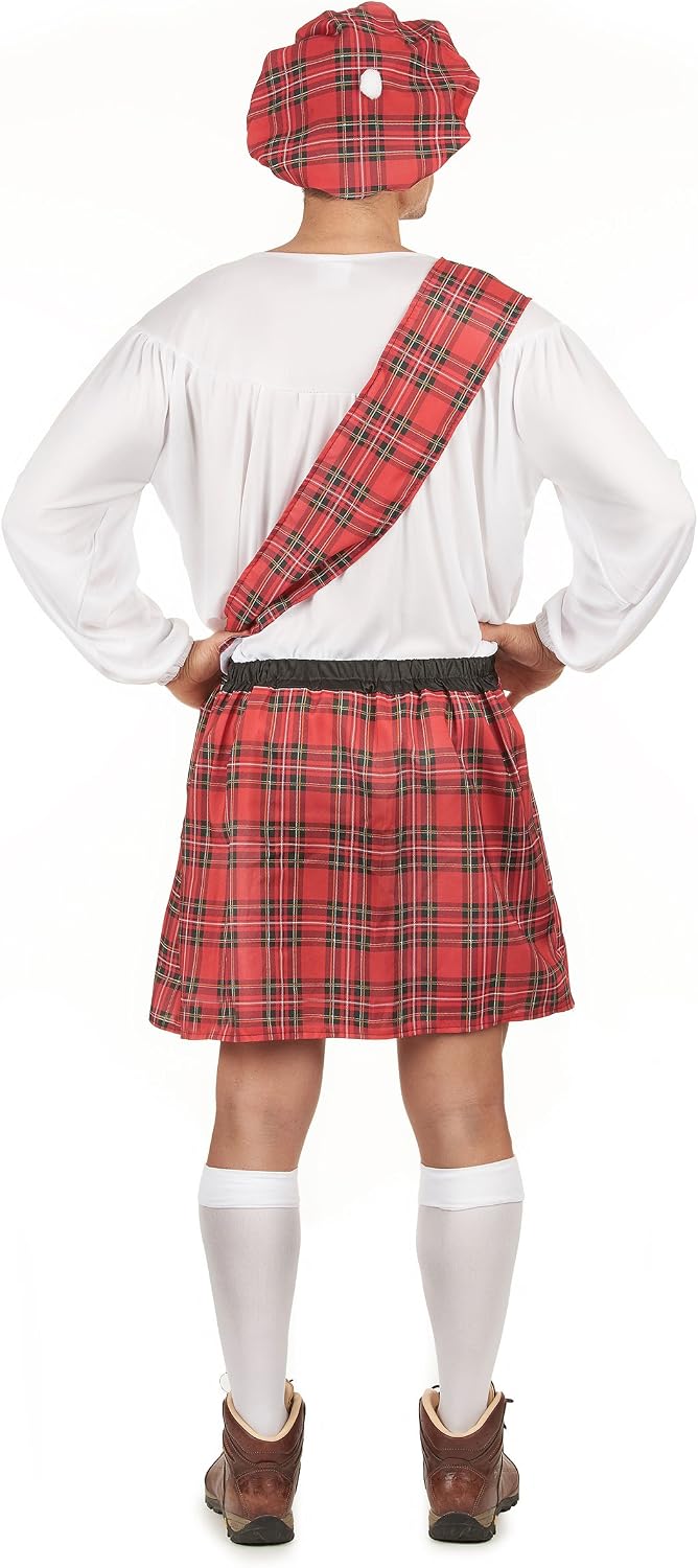 Vegaoo Schotte Kostüm Trachten-Uniform Plus Size rot-weiss XL, XL