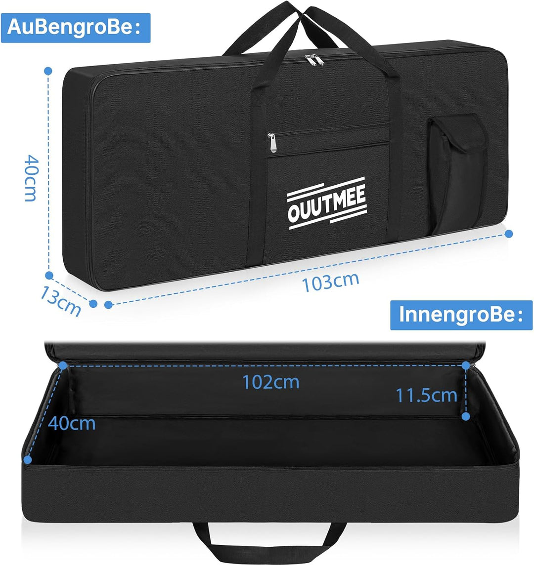 61 Keyboard Tasche Zwei Möglichkeiten Zum Tragen,103 x 40 x 13 cm Keyboard Piano Tasche,600D Waterpr
